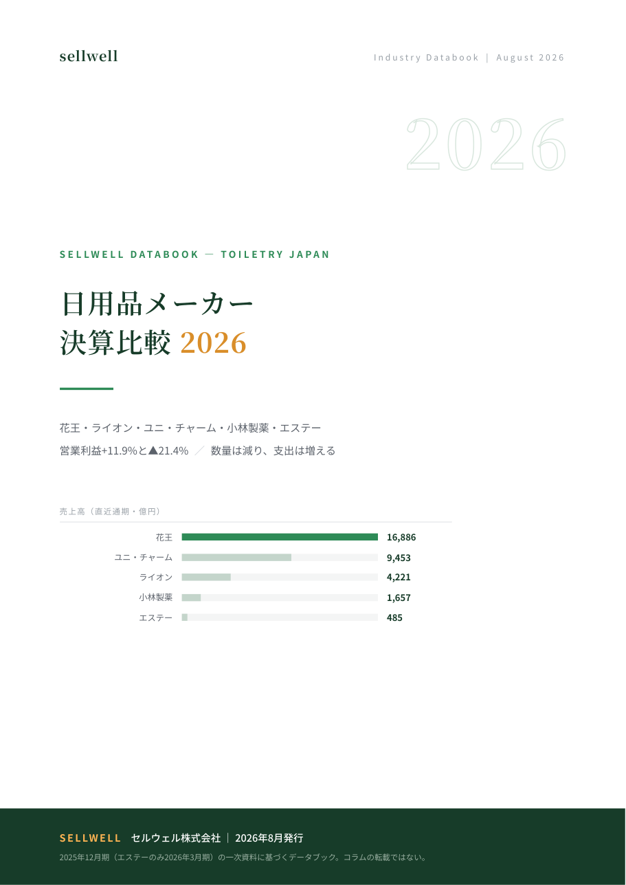 日用品メーカー決算比較2026 表紙